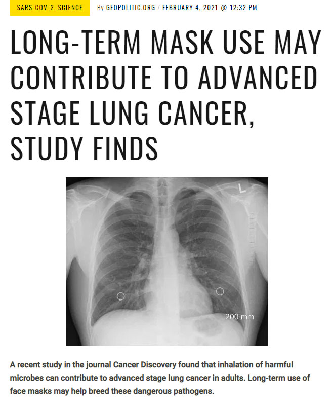 Long-term Mask Use May Contribute to Advanced Stage Lung Cancer, Study Finds