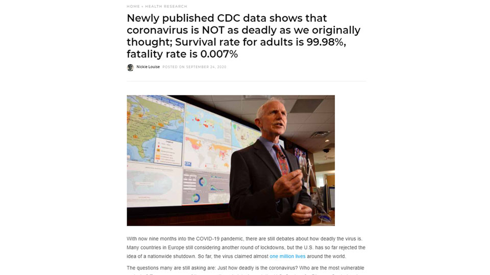 CDC Data Shows Coronavirus Not As Deadly