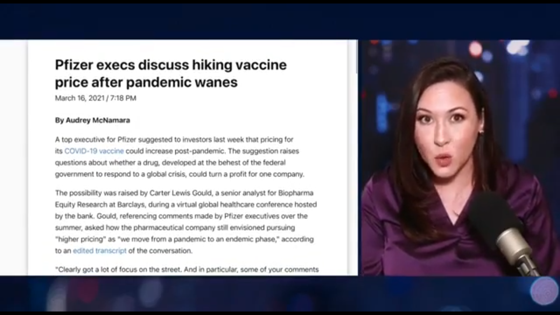 Pfizer: Vaccine is Opportunity for Profits