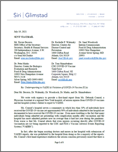Letter to CDC and FDA